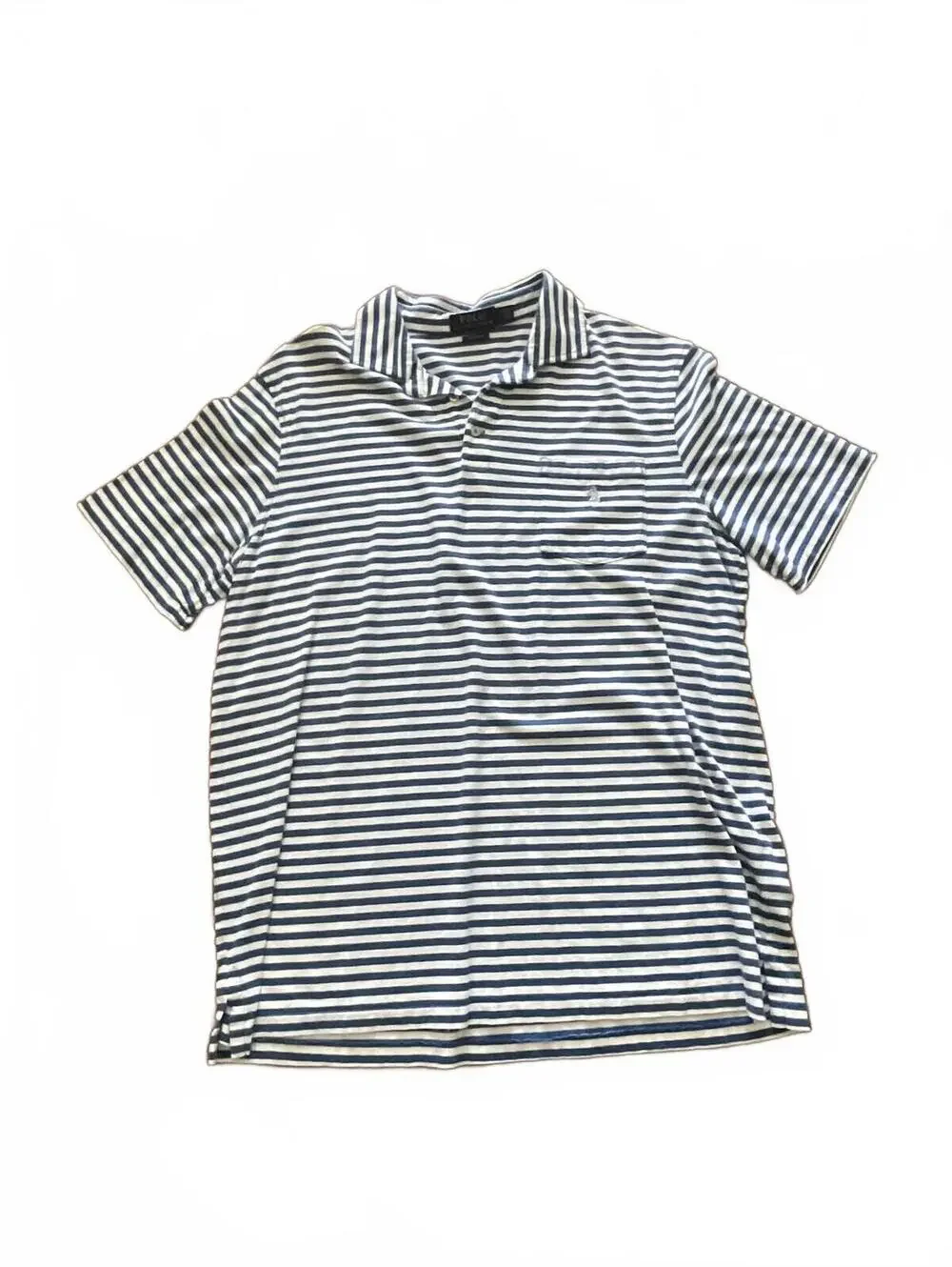 Polo Ralph Lauren Blue White Stripe Short Sleeve L